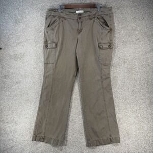 Y2K Old‎ Navy Women's Sz 16 Reg Baggy Khaki Pants Cargo Relaxed Stretch Pockets